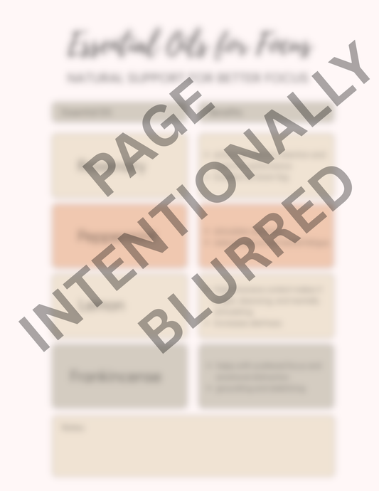 Color swatches with text 'Page Intentionally Blurred' on a white background