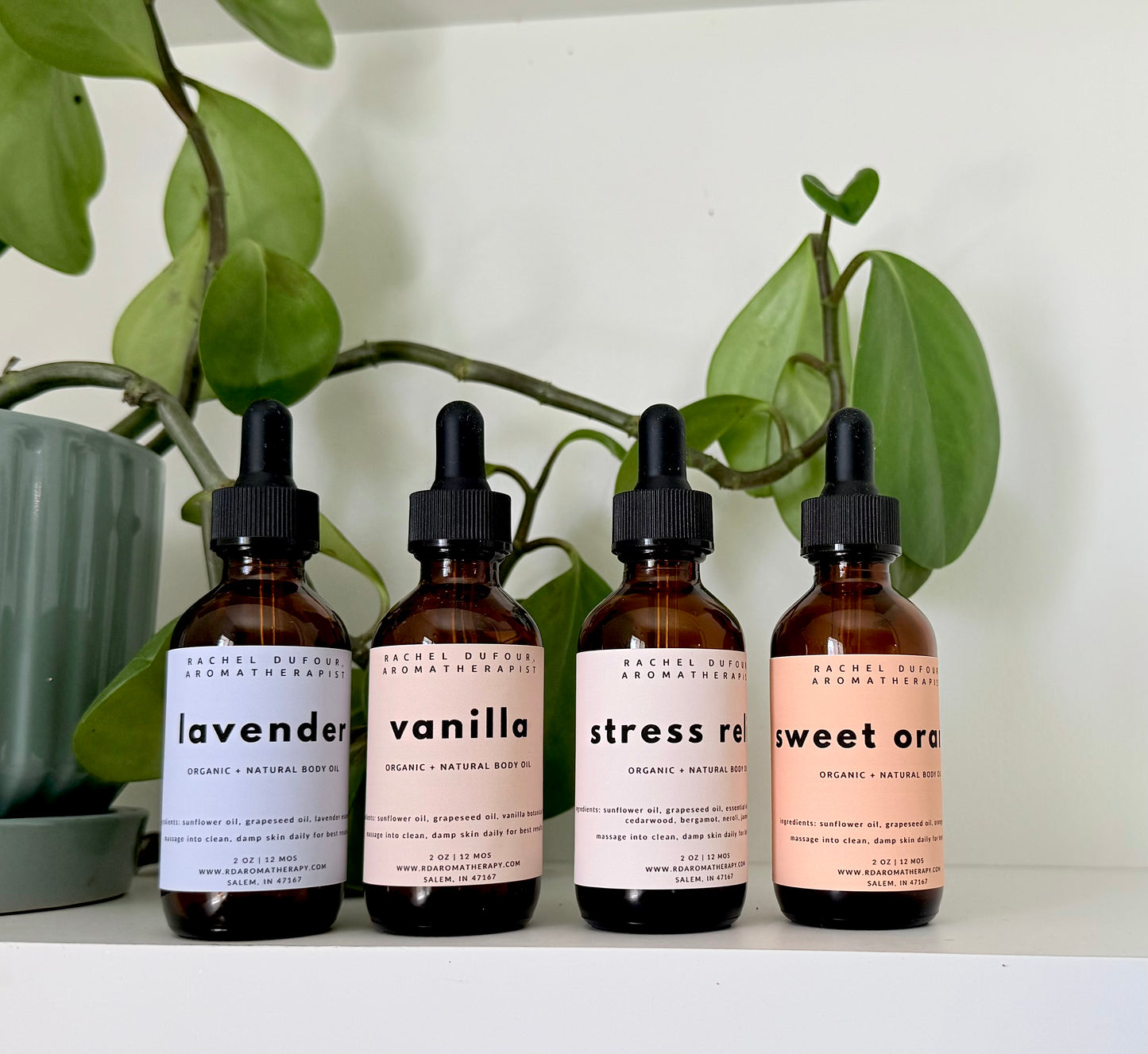 Aromatherapy Body Oil | Lightweight Moisturizing Oil | Lavender, Orange, Vanilla & Stress Relief Blends | Natural Skin Care