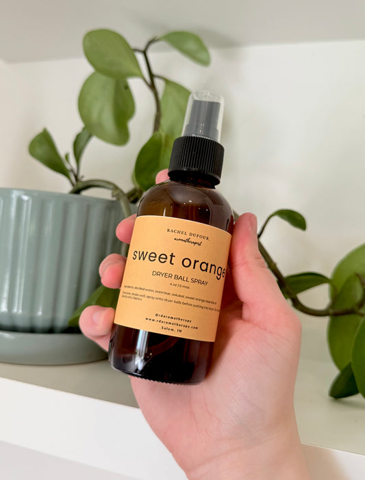 Sweet Orange Dryer Ball Spray | Natural Laundry Scent Spray for Wool Dryer Balls | Citrus Linen & Fabric Freshener